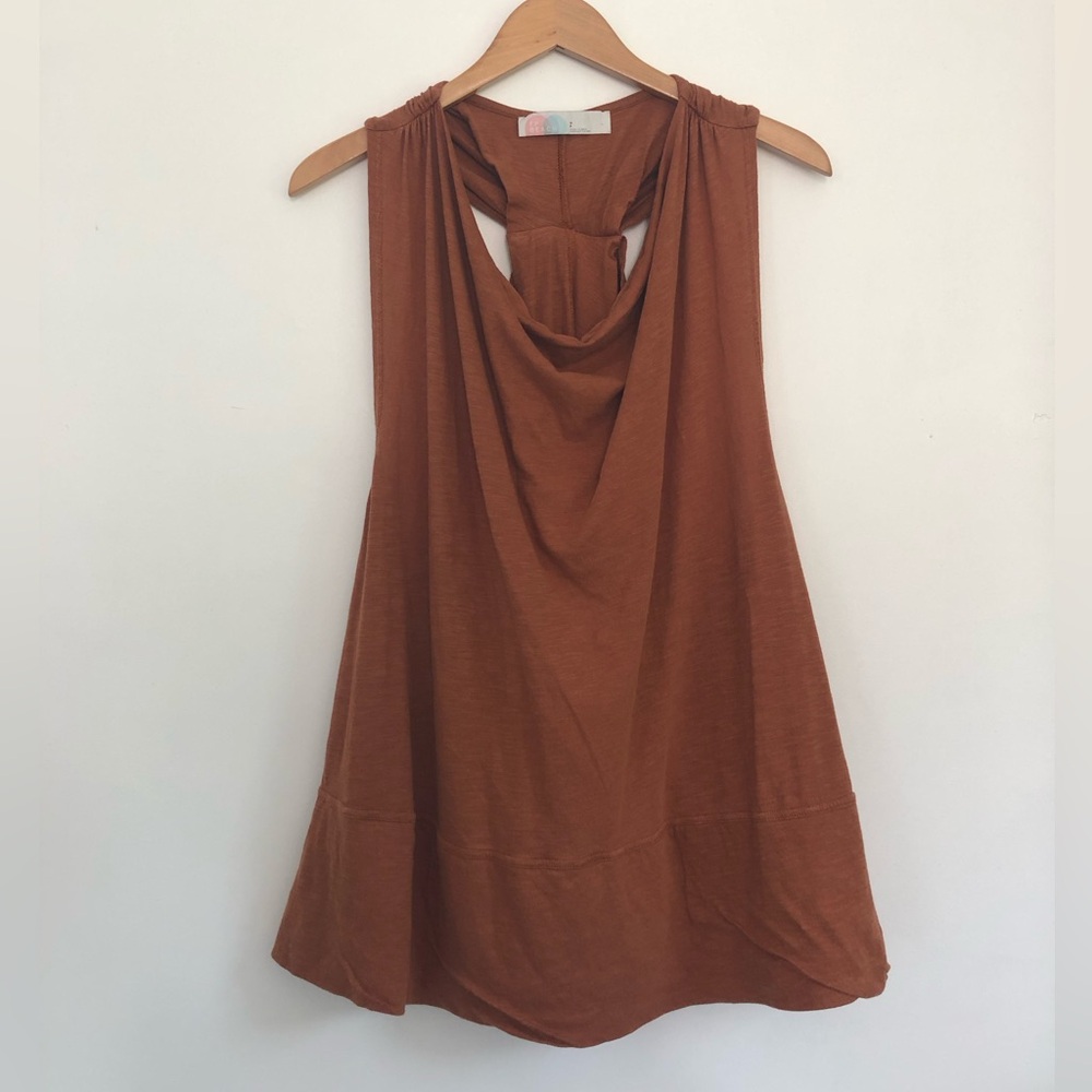 FP Beach rust orange racer back sleeveless top